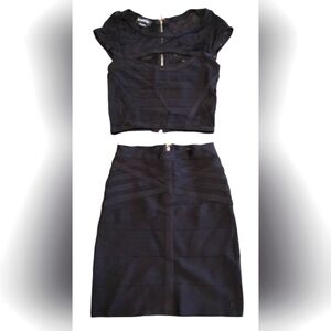 bebe | 2 Piece Bodycon Black Skirt Set